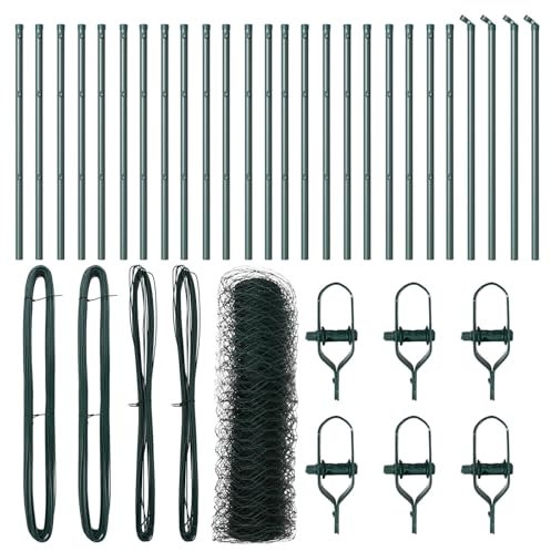 vidaXL Hexagonzaun Grün 0,5x50 m Stahl