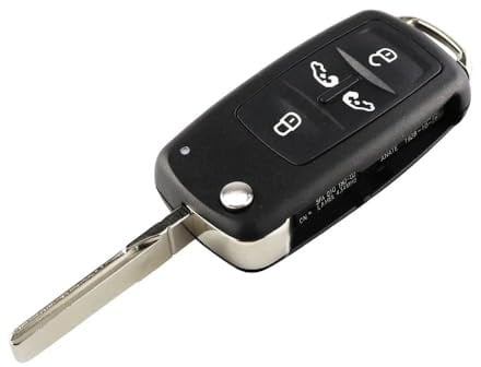 4B Folding Flip Remote Gehäuse für VW Sharan Multivan T5 T6 Caravelle MPV | Uncut 4 Buttons Remote Key Shell Cover Autoschlüsselgehäuse