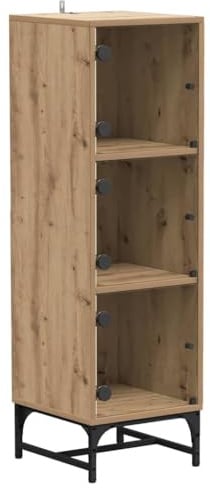 vidaXL Haut Armoire chêne Artisanal 35 x 37 x 117 cm Bois d'ingénierie, Buffet pour Salon, Rangement Malin, Meuble Haut Moderne, vitrine en Verre, Sideboard élégant