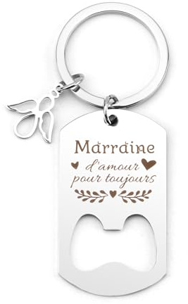 Yeeaulpa Cadeaux Marraines Noel,Cadeau Marraineporte-Clés,Cadeau Parrain Marraine Bapteme,Marraines Cadeaux,Fete Des Meres