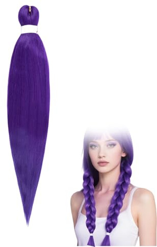 Capelli sintetici viola da intrecciare ciocche di capelli da intrecciare per treccia treccia intrecciata, extension facili per palcoscenici, feste, cosplay (A)