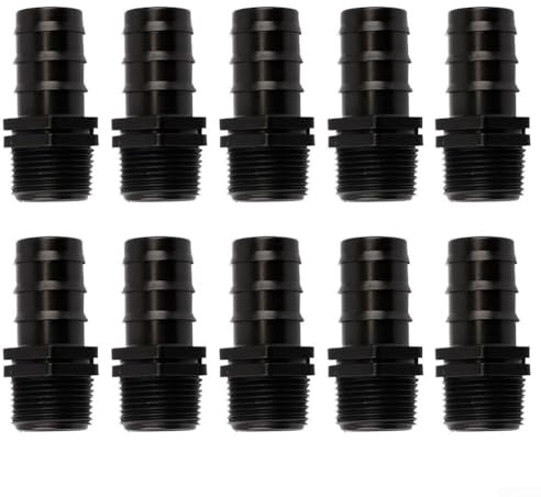10 raccordi per tubi con filettatura esterna da 3/4 a 25 mm, per irrigazione industriale e giardino