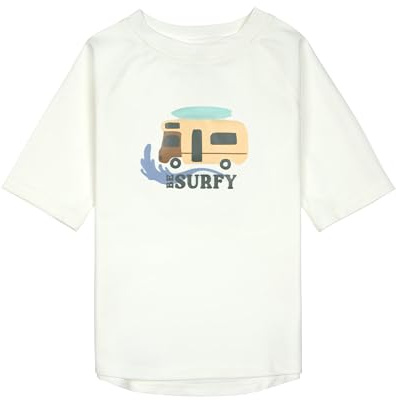 LÄSSIG Splash & Fun Baby und Kind Kurzarm Badeshirt Schwimmshirt Rashguard mit UV-Schutz - Camper sea Salt, 25-36 Monate, Größe 98