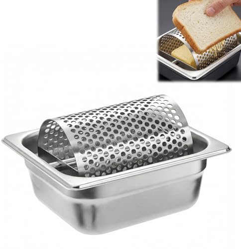 Stainless Steel Butter Wheel Sturdy: TVOOD Portable Butter Roller Tool Rotary Spreads Butters Roller Belt with Perforated Design Easy to Clean Butters Dispenser for Shop Kitchen Cornbread Steaks