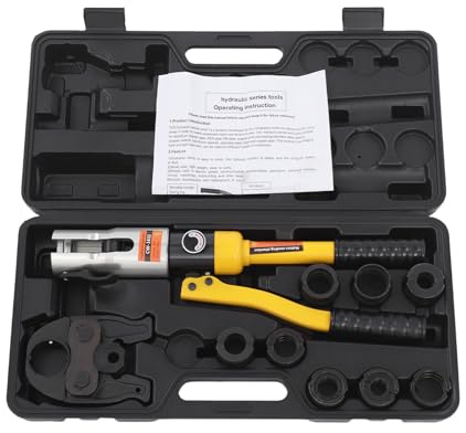 Pince à sertir professionnelle pour contour U et contour TH, outil de sertissage hydraulique 10 t avec 8 matrices (U16-32 et TH16-32) pour tubes composites multicouches, PEX et PB