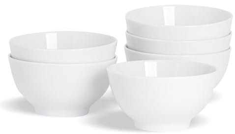 Argon Tableware 24x White Porcelain 12.8cm Rice Dessert Snack Bowls - Small Serving Ice Cream Fruit Soup Cereal Set - Dishwasher and Microwave Safe