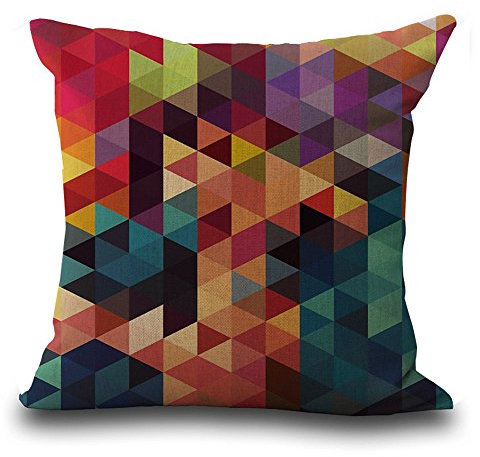 Hengjiang bunte Kissenbezüge, geometrisch, abstraktes Design, aus Leinen, als Dekoration, 45 x 45 cm, für Sofa 06
