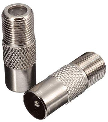2 Pack F Type Screw Connector Socket F-Connectors Adaptor Satellite to RF Coax Aerial Male Adapter Converter