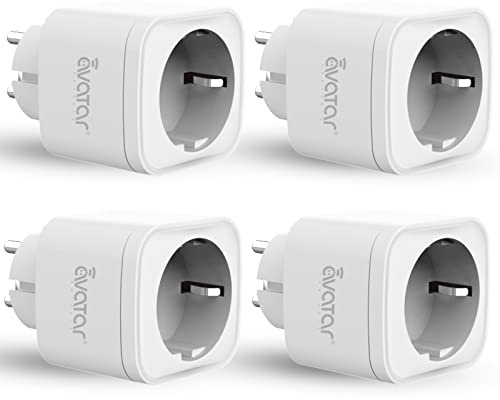 WLAN Steckdose, Alexa Smart Steckdose 4er Pack, Alexa ZubehöR Lichtschalter Smart Home, Avatar Controls Google Home WiFi Plug Mit Schalter 16A 3680W Sprachsteuerung App-Fernbedienung Timer 2.4Ghz