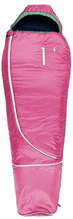 Grüezi bag Biopod Wolle Kids World Traveller Pink, mitwachsender Kinderschlafsack, Körpergröße 100-155cm, 140-180x65cm, 920 g, Packmaß Ø 19 x 20 cm