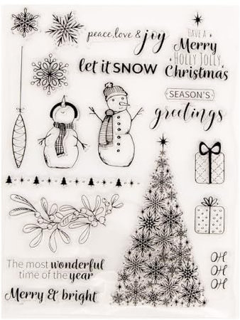 Fliyeong Weihnachtsbaum Schneemann Silikon Clear Stamp Seal DIY Scrapbook Präge Album Decor Craft Art Hohe Qualität