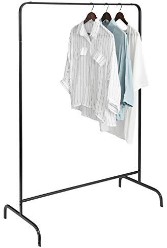eSituro Kleiderstange, Kleiderständer Stabil aus Metall, Freistehender Garderobenständer für Schlafzimmer, 99x46x152 cm, Schwarz