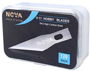 120 Pack #11 Hobby Blade Refill, Exact-to Knife Steel Replacement Blades with Storage Box for Crafts, Hobbies, Scrap Booking, Stencil, Precision Art, Architecture Modeling