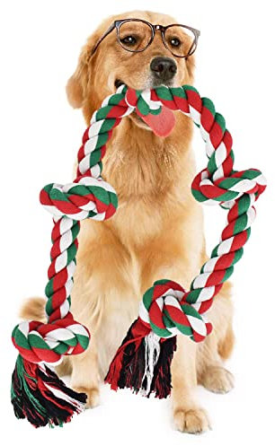 Hundespielzeug Seil für große Hunde,92cm/36,22inch,XXL,Spielzeug Tau Hundespielzeug,Hund Seil mit 5 Knoten/Ball,Welpenspielzeug Knoten,Kauspielzeug für große Hunde zum Beißen Tauziehen Zähneputzen