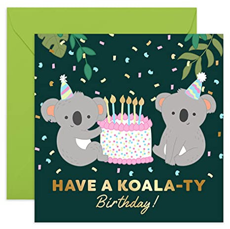 Central 23 - Süße Geburtstagskarte für Sie – Have a Koala-ty Birthday! – Lustige Glückwunschkarte für Ihn – Ideale Geburtstagskarte für Frauen – Niedliche Glückwunschkarte für Tochter