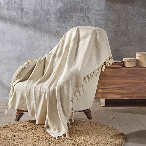 Milam LondonBaumwollüberwurf für Sofa, Kleiner Überwurf, 130 x 170 cm