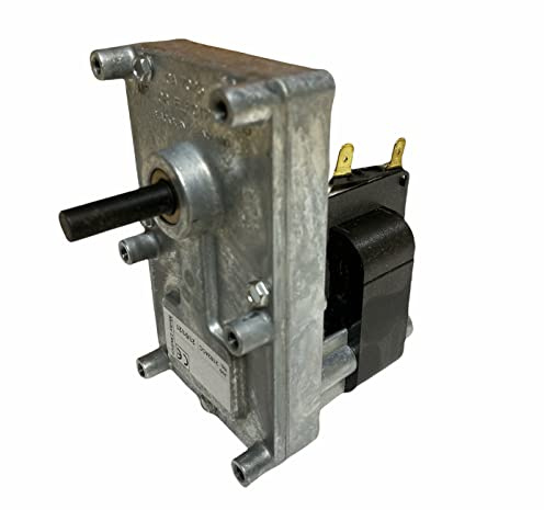 eRicambi, Moteur à engrenages FB1331 pour poêles à granulés série T3, vitesse 5 tr/min, paquet lamellaire 38 mm, Ø arbre 8,5 mm, sens de rotation horaire, planage simple, avec codeur, Jolly Mec