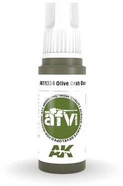 AK Acrylics 3Gen AFV AK11334 Olive Drab Base (17ml)