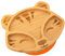 nohla ® - Toby The Tiger - Bamboo Baby Weaning Suction Plate - 18.3cm x 23cm- Spill-Proof Suction Base - Ideal from 6 Months - 100% Bamboo & FDA Silicone - Organic & BPA-Free - Orange