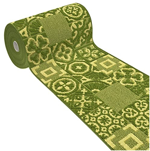 emmevi Tapis de cuisine 3D antidérapant lavable carreau faïence Mod.CLELIA Dis.G 57 x 230 cm, vert