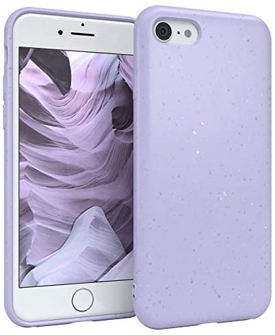 EAZY CASE Bio Handyhülle kompatibel mit iPhone SE (2022/2020) / iPhone 8/7, nachhaltiges Bio Case, Schutzhülle biologisch abbaubar, TPU Slimcover Hülle mit Kameraschutz, aus Pflanzenfasern, Lila