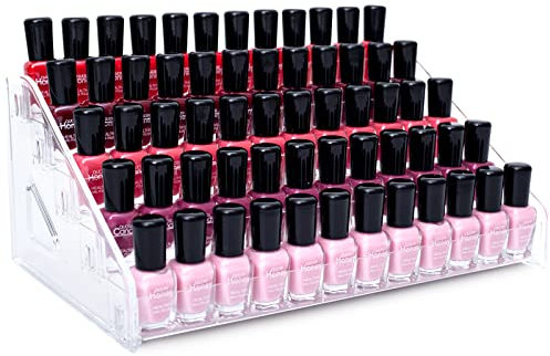 ALUYUYO Nail Polish Organizer Sunglass Organizer - 5 Layers Nail Polish Holder Sunglass Holder - Acrylic Nail Polish Stand Sunglass Display Stand - Nail Polish Rack Sunglass Display Rack - Clear