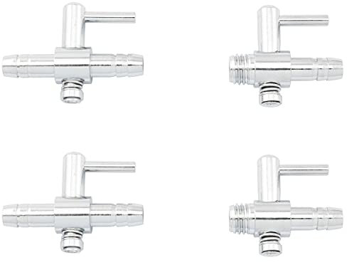 RLECS Air Valve 4PCS Stainless Steel Aquarium 1 Way Thread Valves Fish Tank Air Flow Control Valves Gang Valves for Air Pump Manifolds Air Distributor