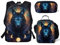 Dolyues Boy Fire Basketball Fußball Rucksack Set, Dinosaurier Hunde Wolf Mädchen 3-teiliges Schulset Isolierte Lunchtasche Federmäppchen, Wolf Traumfänger