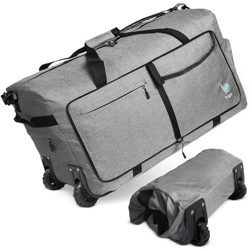 Bago Rolltasche mit Rollen, 68,6 cm, 76,2 cm, 78,7 cm, 80 l, 100 l, 120 l, faltbare Wochenendtasche, wasserdichte Reisetasche, strapazierfähige, leichte Reisetasche für Reisen, Rolltasche mit Rollen