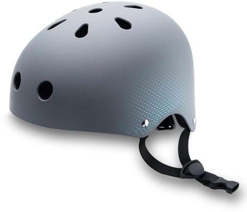 Cecotec Casque de Ville BrainGuard Urban Grey S-M, Taille S - M (56-58 cm), 420 Gram, Plus de Confort, Molette et Sangle de réglage, pour vélos et trottinettes électriques, Gris, Homologué.