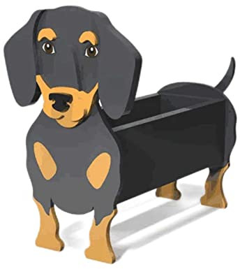 Dackel Hunde-Pflanzgefäß Tierblumentopf Großer Hunde-Pflanzgefäß Dekoration Schöne Schreibtisch-Aufbewahrungsbox Blumentopf Pflanzenbehälter Rahmen for Terrasse Topfblumentopf, geeignet for Garten, Ga