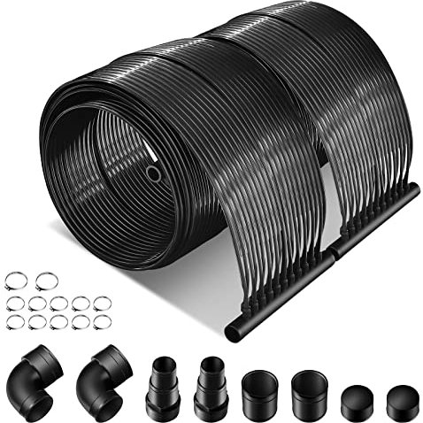 COSTWAY Chauffage Solaire pour Piscines 2 Panneaux Collecteurs Solaires de 500 x 75 cm, Chauffe-Piscine Solaire en Matériau PE Résistant aux Intempéries Absorption de Chaleur