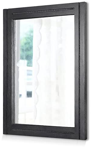 AAZZKANG Großer Spiegel für Wand, schwarz,70 x 50 cm,rechteckig, Holzrahmen,dekorativer Wandspiegel für Schlafzimmer, Wohnzimmer