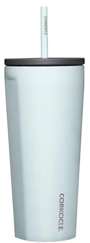 Corkcicle Isolierter Becher mit Deckel und Strohhalm, Eiskönigin, 680 ml, wiederverwendbare Wasserflasche hält Getränke für 12 Stunden kalt, 5 Stunden heiß, Becherhalterfreundlicher Becher, Deckel für