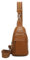 OBC Damen Bodybag Sling Tasche Rucksack Gürteltasche Crossbag Crossover Schultertasche Crossbody Brusttasche Umhängetasche Cognac V1.