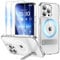Niunisi Magnetic Case for iPhone 13 Pro Max, Slim Kickstand with Screen Protector Compatible with Magsafe Shockproof Matte Phone Case Cover (Clear, for iPhone 13 Pro Max 6.7 inch)