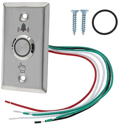 YINETTECH Waterproof Door Bell Lighting Pressure Button Switch with LED NO&NC 304 Stainless Steel Wireless Doorbell 12V Luminous Button LED Flash 87x51mm