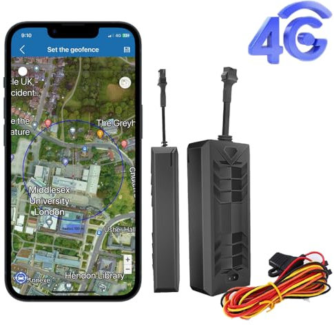 Winnes GPS Tracker 4G Unlimited Tracking Range Real-time Positioning, Record History Route, Ignition Alerts,9V-95V Self-Install Vehicle tracker for Van, Motorcycle, Caravan, Motorhome, Tractor, Car