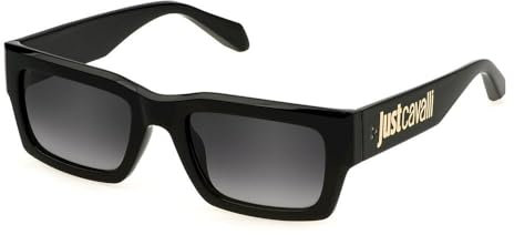 Just Cavalli Unisex Sunglasses Sjc039 54/21/145, Erwachsene Sonnenbrille, Schwarz (Total Shiny Black)