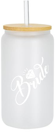 pengtai Bride Glass Tumbler Set of 1 With Straw