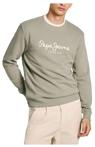 Pepe Jeans Herren Saul Crew Sweatshirt, Green (Palm Green), XS