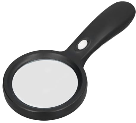Handlupe, Lupe mit Licht, 10-fache Handlupe, Große Leselupe für Makuladegeneration, Senioren, Lupen