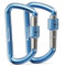 Freskaro 12kn Vielseitiger Karabinerhaken Groß & Klein, Schlüssel Karabiner, Großer Karabinerhaken mit Schraubverschluss, Sicherheitskarabiner - Ideal für Alltag & Mehr. Blau Carabiner 2St