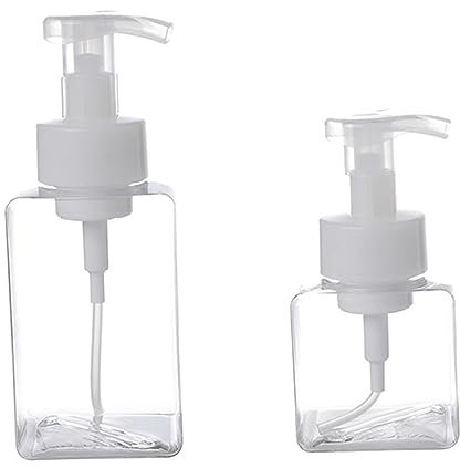 Garneck 2stücke Transparente Pumpflasche Nachfüllbar Für Damenkosmetik Seifenblasenmacher Behälter Wiederverwendbar Für Shampoo Spülung Lotion Duschgel Etc