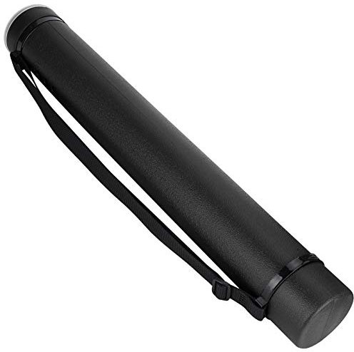 Ejoyous Posterrolle, Teleskop Posterrolle Transportrolle Zeichenrolle Bilderrolle 63–108cm mit Länge und Tragegurt Verstellbar, für Bilder Poster und Flipchart Papier (Black)