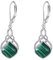 Irische Keltische Knoten Leverback Ohrringe - Sterling Silber Malachit Dangle Ohrringe für Damen & Mädchen - Schmuck Geschenke