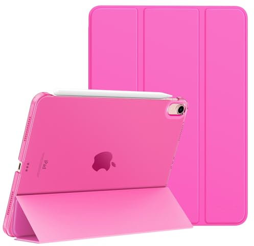 MoKo für iPad Air 11 Zoll Hülle (M3 2025 / M2 2024), iPad Air 5/4 Generation Hülle 2022/2020 10,9, Smart Schlanke Transluzente Harte PC Rückseite Schutzhülle,Unterstützt Touch ID, Fluoreszierend Rosa