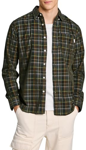 Pepe Jeans Herren Max Hemd, Grün (Blattgrün), XL