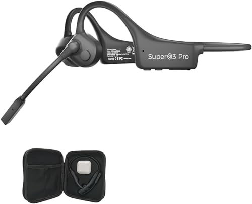 YouthWhisper Open Ear Bone Conduction Headphones with mic - Bluetooth Headset Waterproof Bone Conducting Earphones, Headphones Wireless Earbuds Set, with QCC Chip, CVC8.0 Noise-canceling