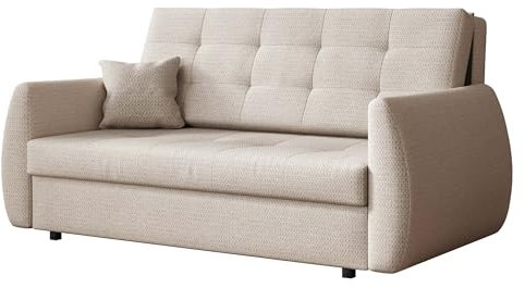 Mirjan24 Sofa Viva Art III mit Schlaffunktion, 3 Sitzer Polstersofa mit Bettkasten inkl. Kissen, Schlafsofa, Bettsofa, Sofagarnitur, Farbauswahl, Wohnlandschaft (Aragon 03)